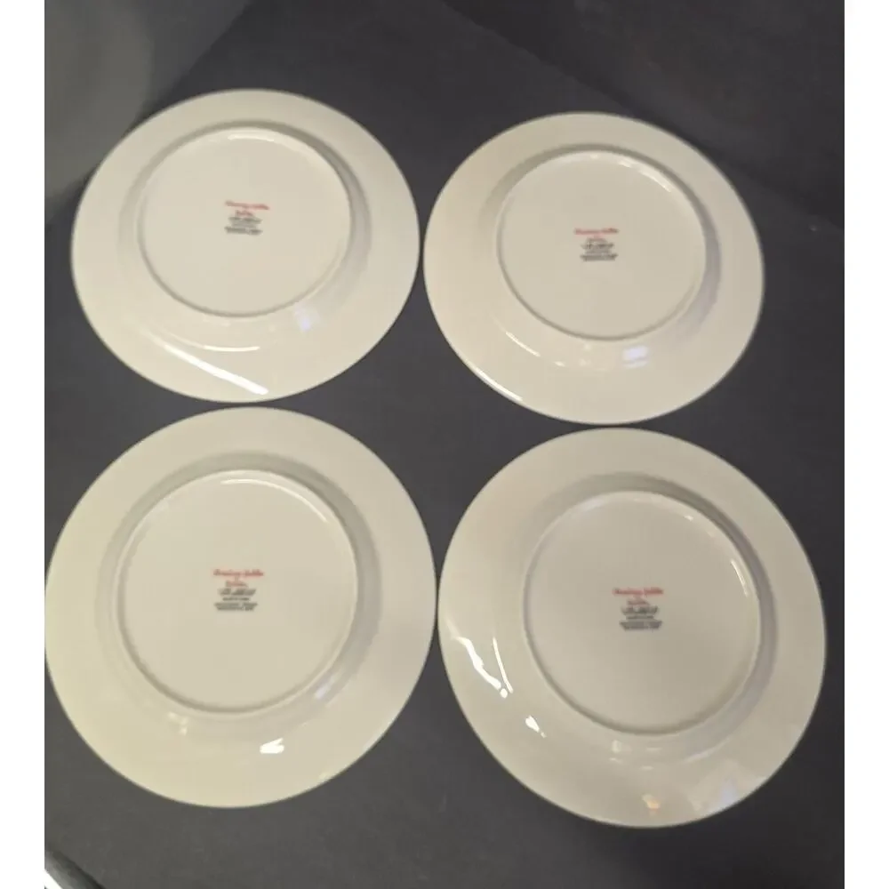 Spode Christmas Jubilee Salad Plates Set Of 4 Reindeer Tree Ceramic Holiday